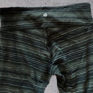 lululemon athletica Black and Gray Striped Leggings